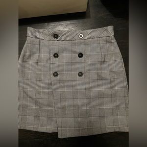 NWOT Zara Collection grey wrap chequered skirt